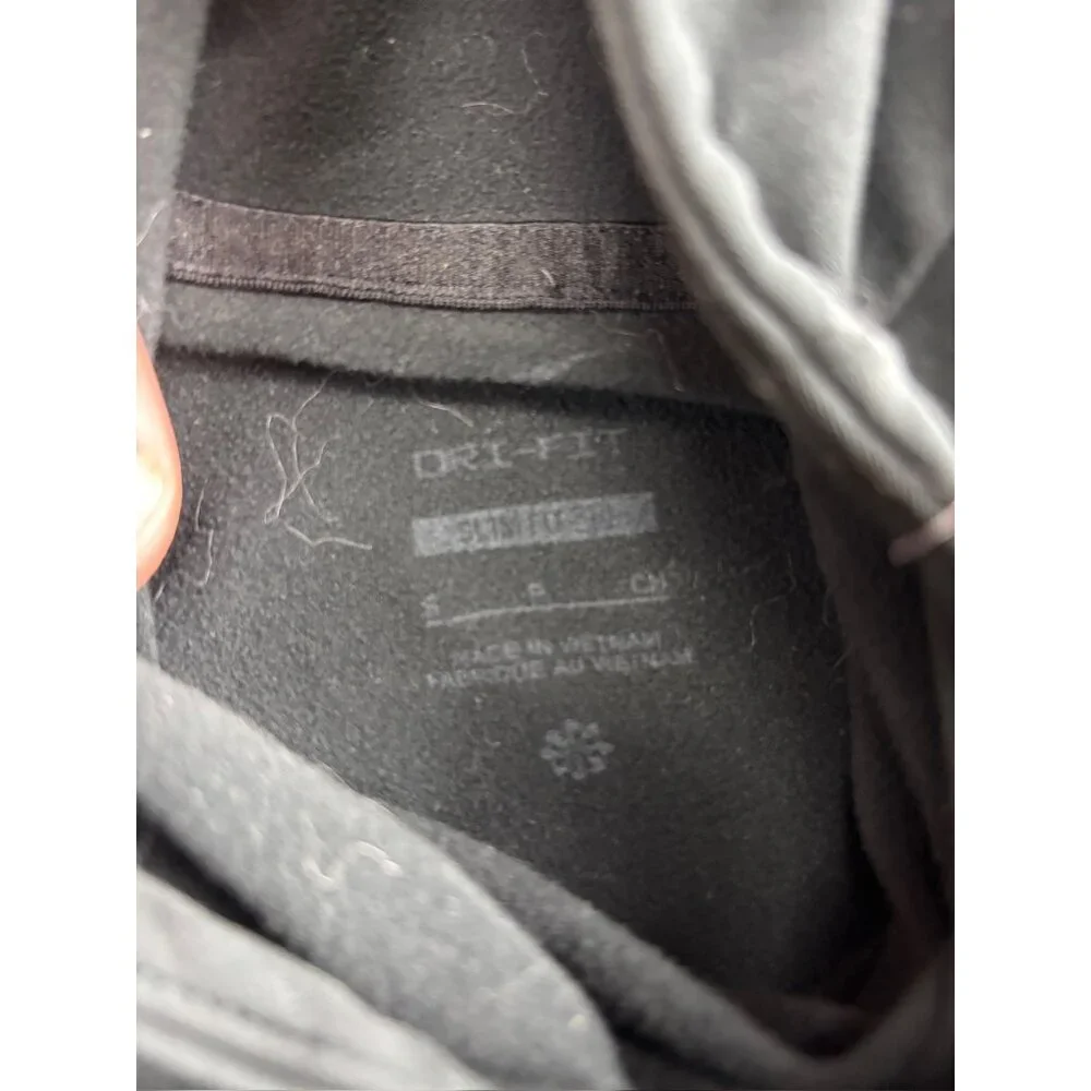 Nike Dri-Fit Hoodie Women's S Black Slim Fit‎ Fleece Lined Pullover Thumb Holes